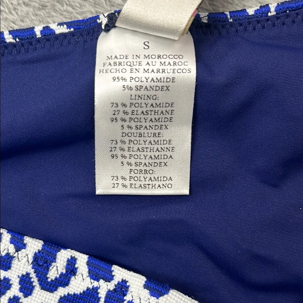 NEW LemLem S Halima String‎ Bikini Bottom Navy Blue Animal Print